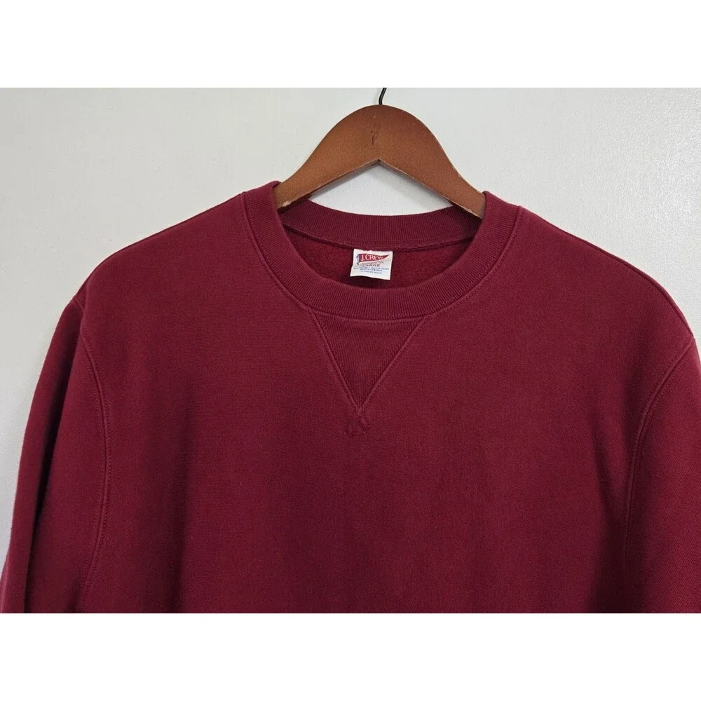 Vintage J Crew Sweatshirt Mens Large Red Sportswear Crewneck Blank Pullover